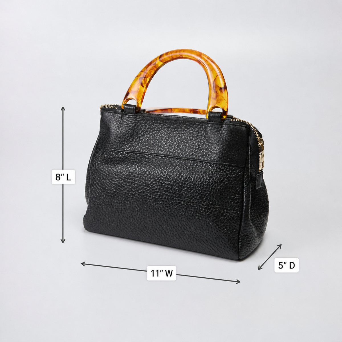 Cuoreria Florentina Black Pebble Grain Calf Bag