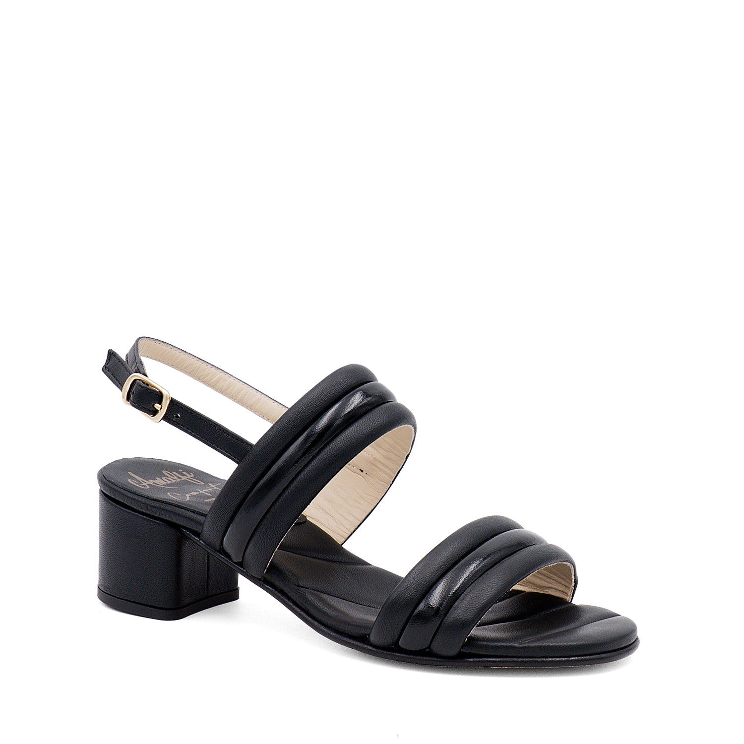 Macedonia Black Italian Block Heel Slingbacks | Amalfi by Rangoni