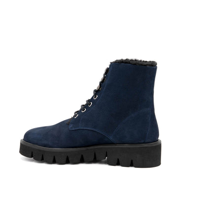 Rivoli Lace Fur Navy Long Beach