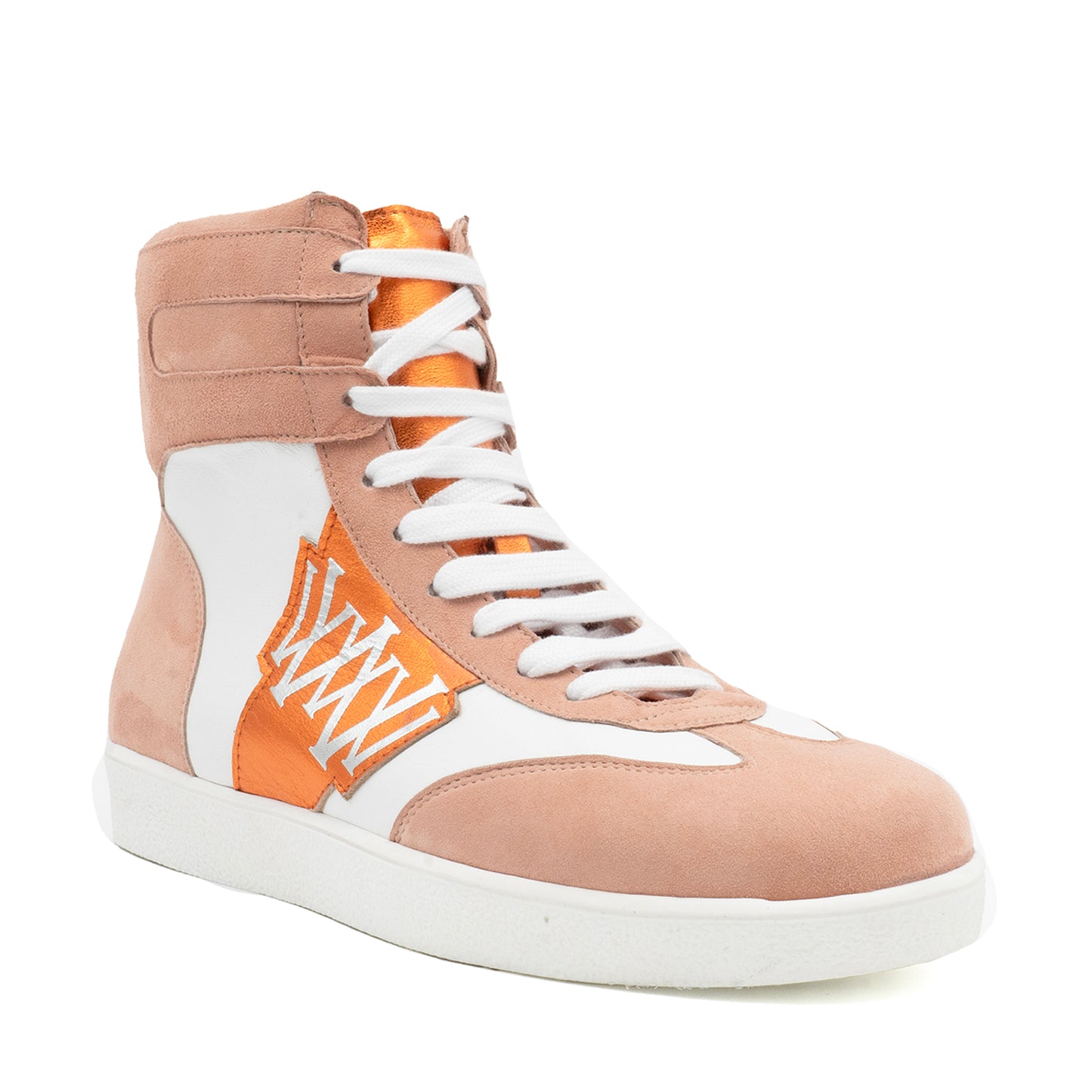 Velocis Hi Top White Parm/Salmon