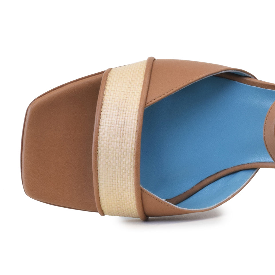 BOBBY in Nocciola Parmasoft/Naturale Raffia *SALE ITEM* ORIGINAL PRICE: $335