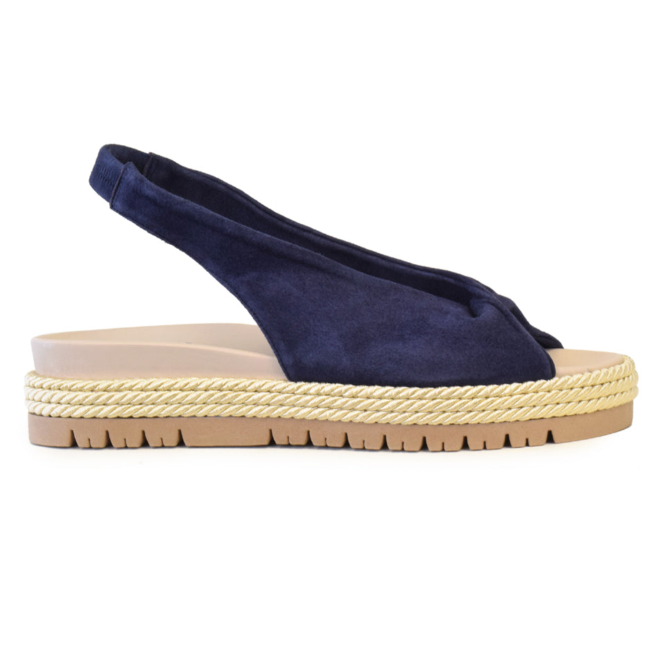 Banana Sandal in Navy Cashmere