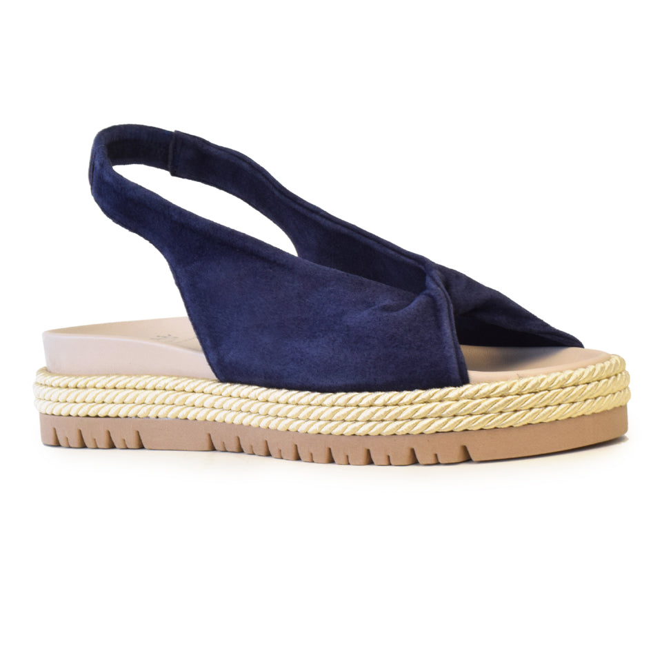 Banana Sandal in Navy Cashmere