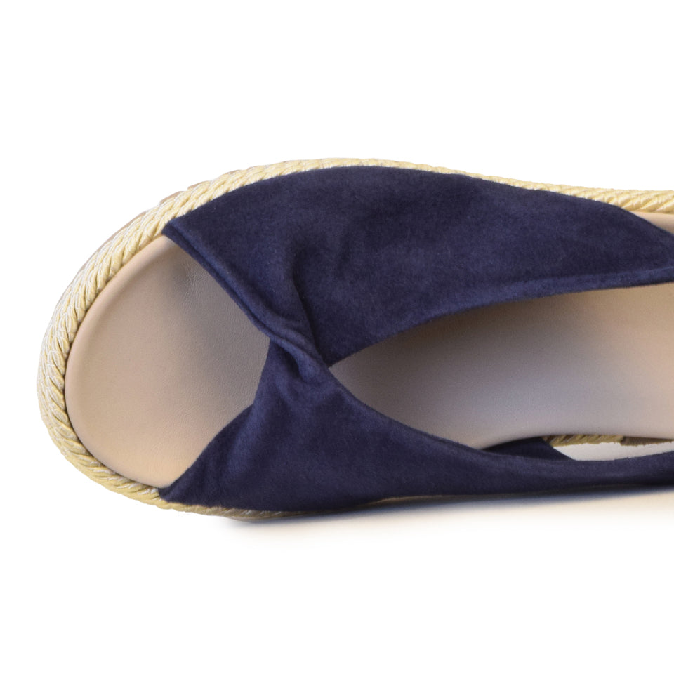 Banana Sandal in Navy Cashmere