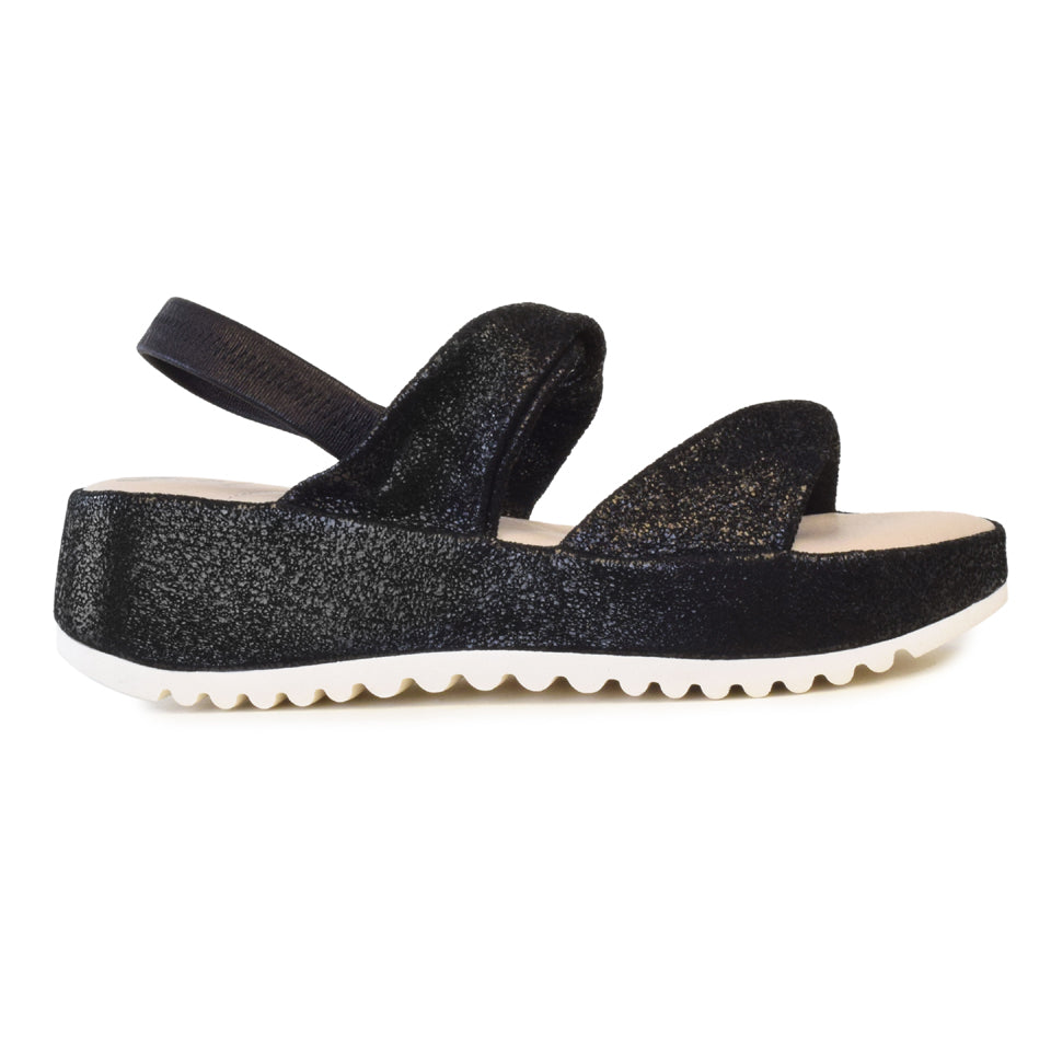 Buona Sandal in Black Dusty Polveremet