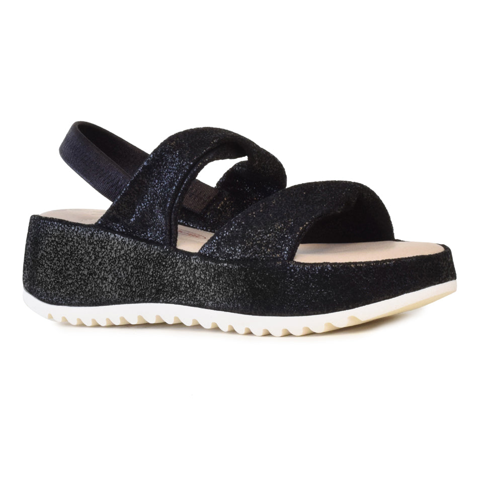 Buona Sandal in Black Dusty Polveremet