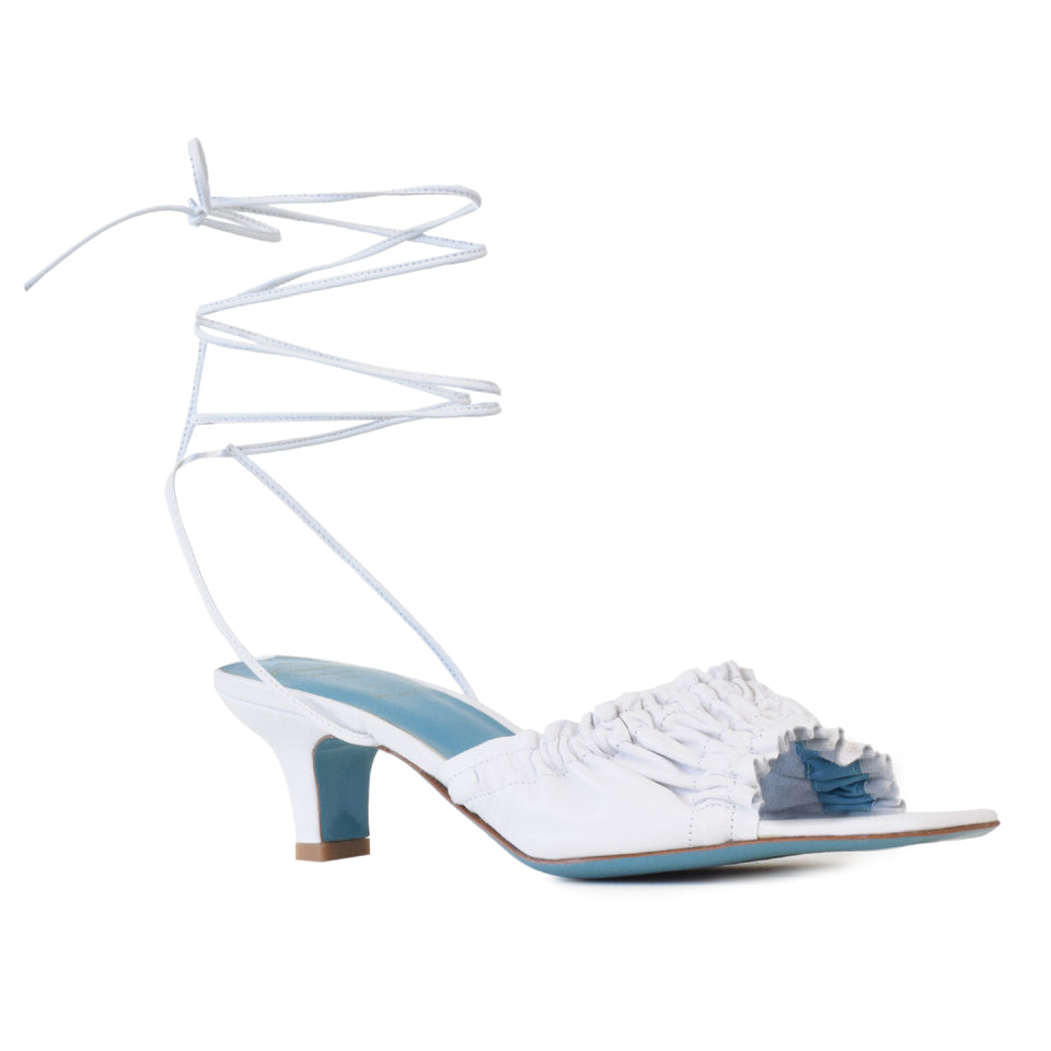 Derek Tie Sandal in White Parmasoft