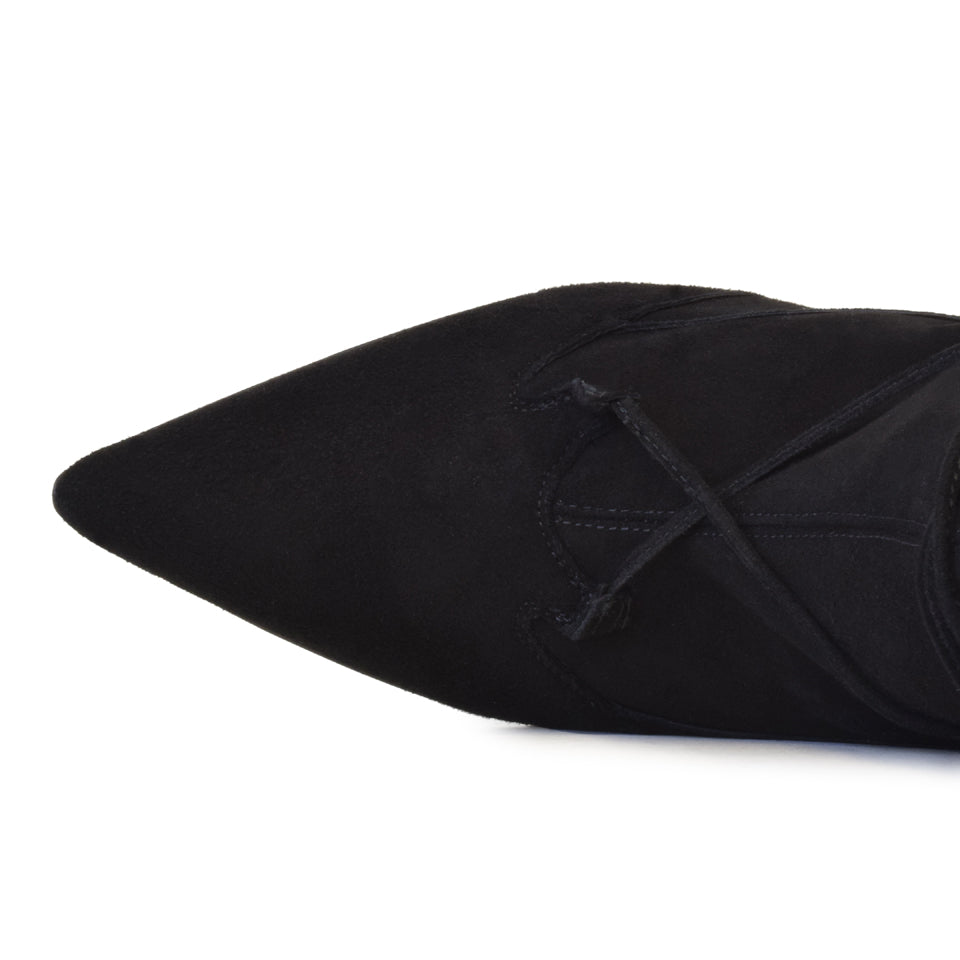 Fata Mid Calf Boot Black Camoscio