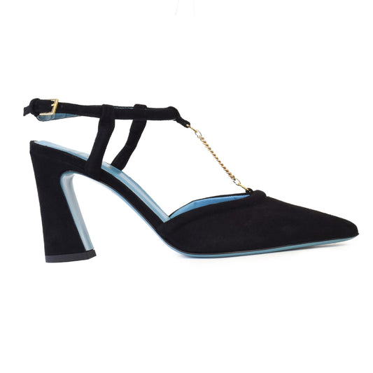 Fede T Strap in Black Cashmere