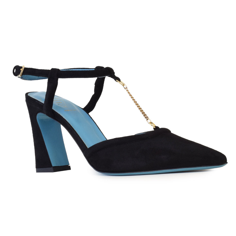 Fede T Strap in Black Cashmere