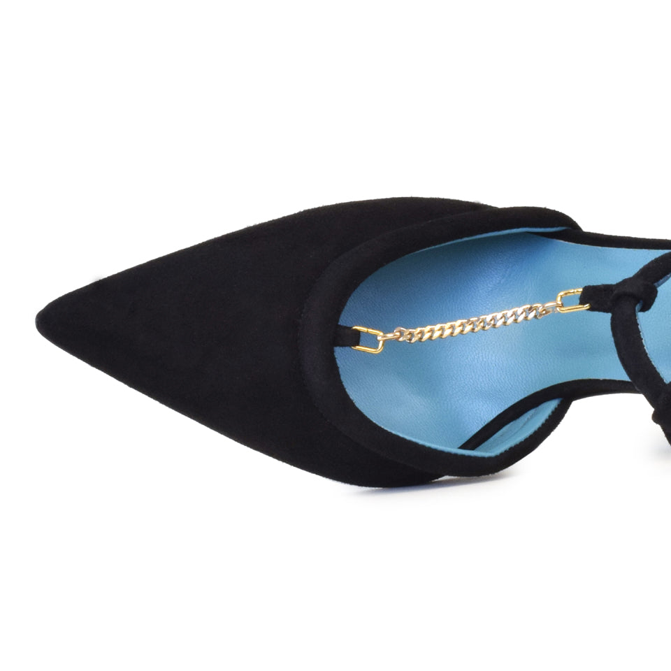 Fede T Strap in Black Cashmere