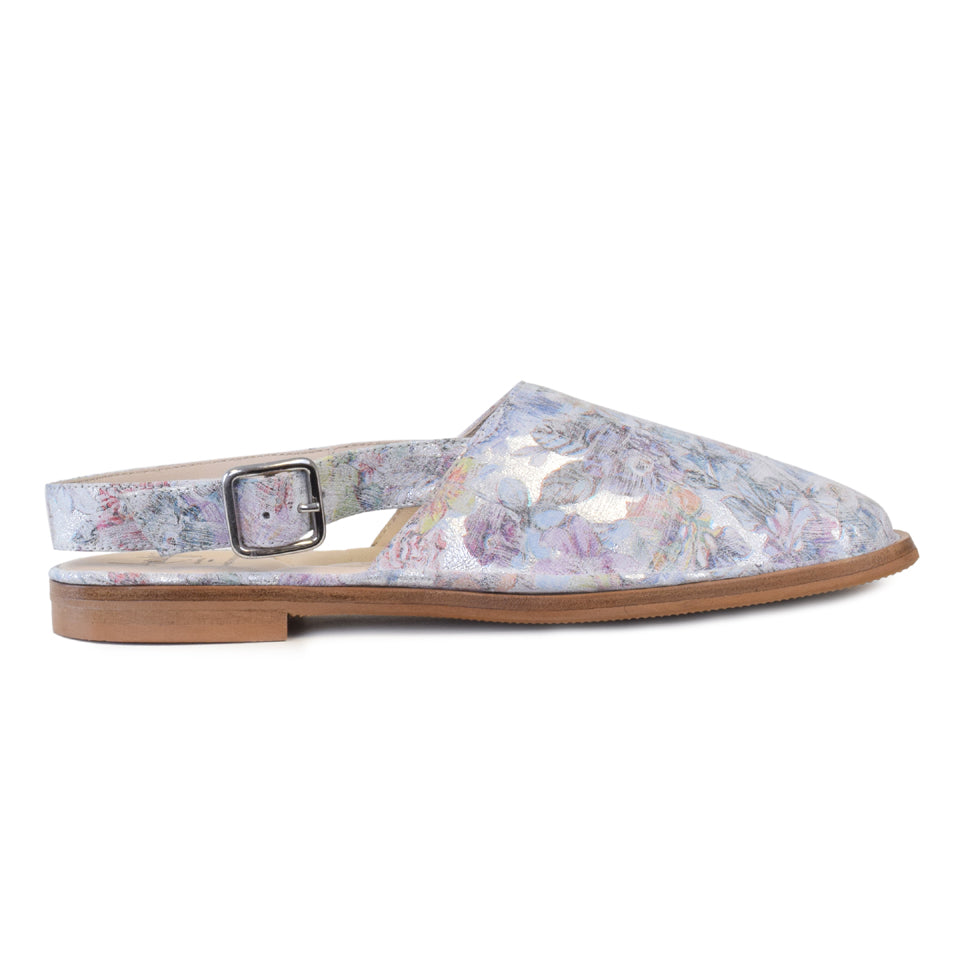 Gelso Flat Sling in Bianco Hairy
