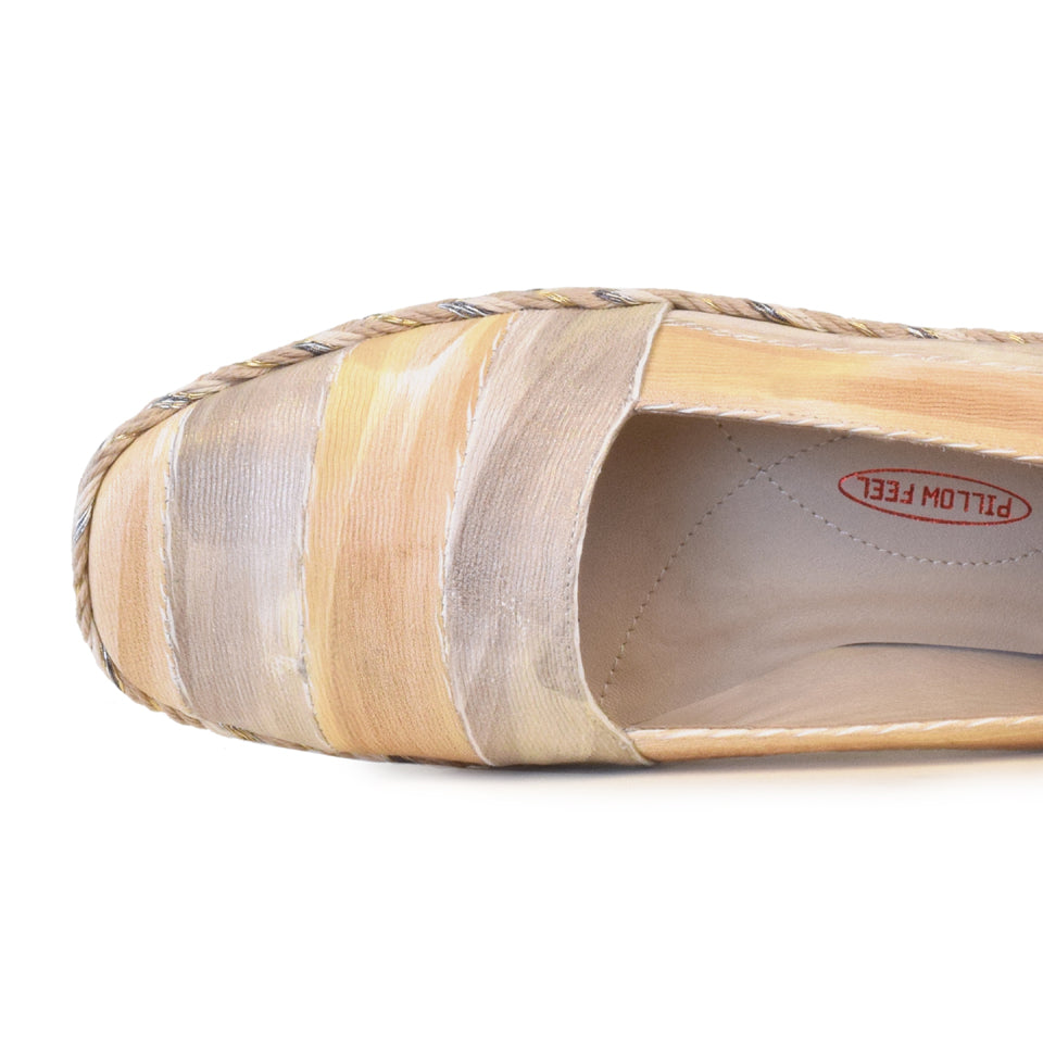 Gennaro Flat in Terra Nappa Brushed/Paglia Nappa Brushed