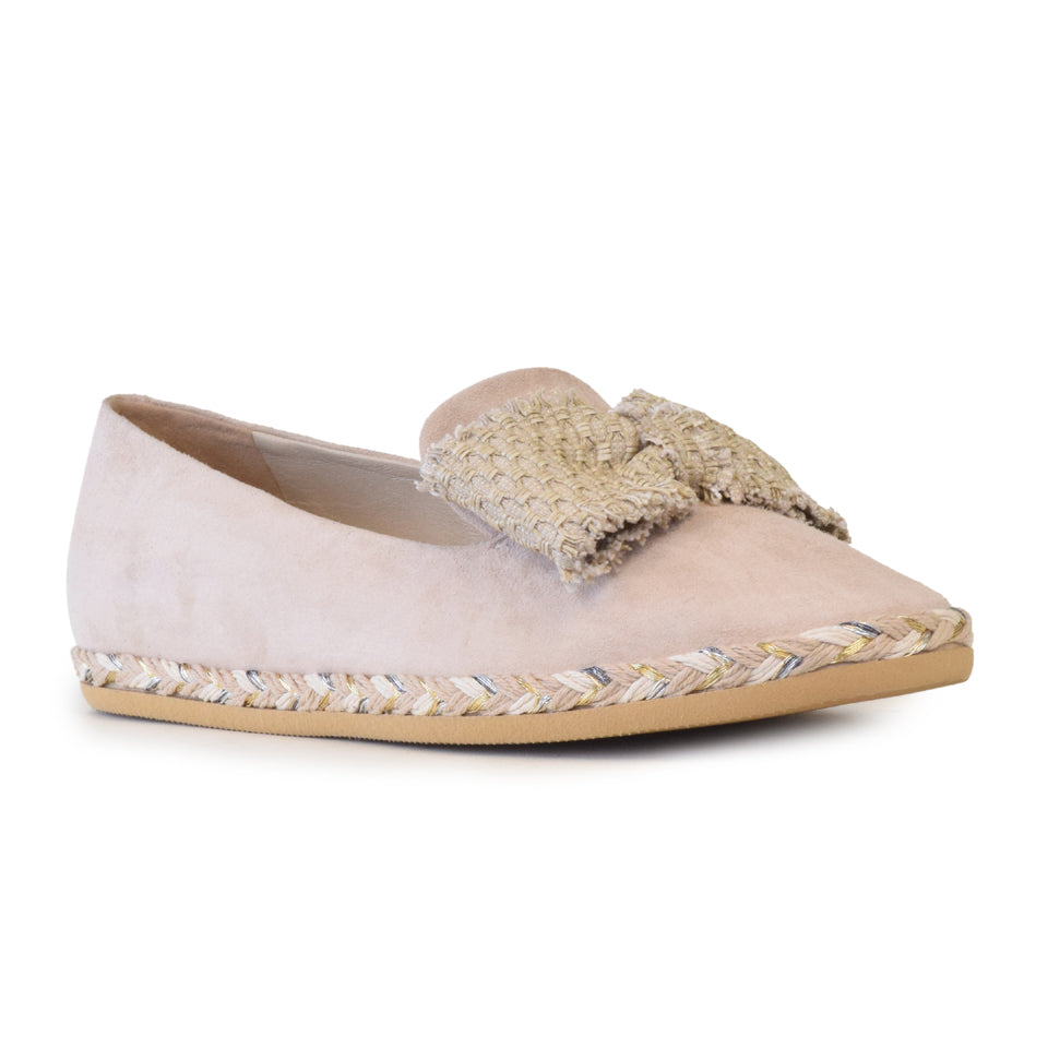 Girella Bow Flat in Sand Cashmere