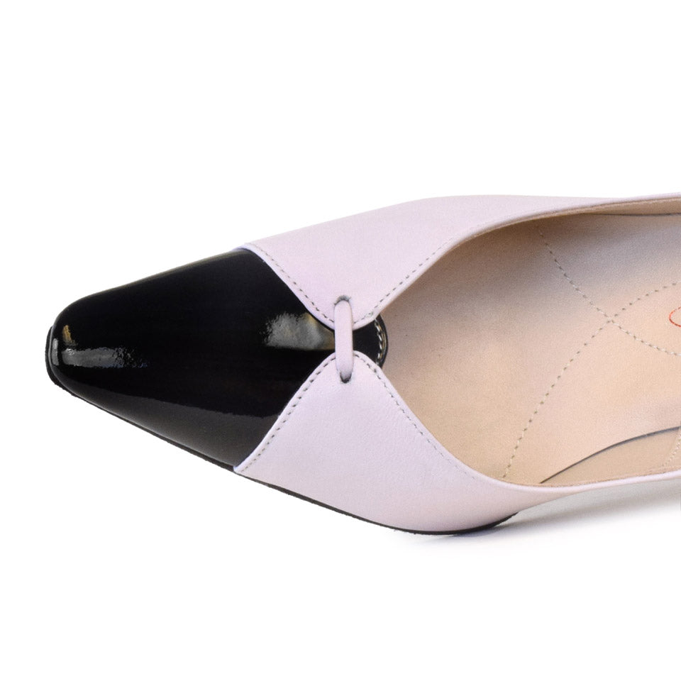 Icona Pump in Lilac Parmasoft/Black Vernice