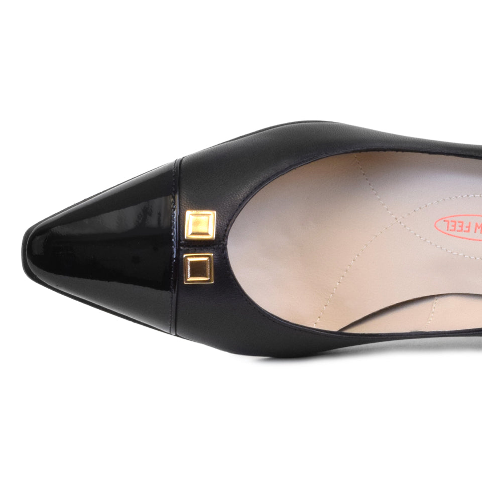 Idonia Ct Pump Black Parm/Patent *SALE ITEM* Reg Price $275