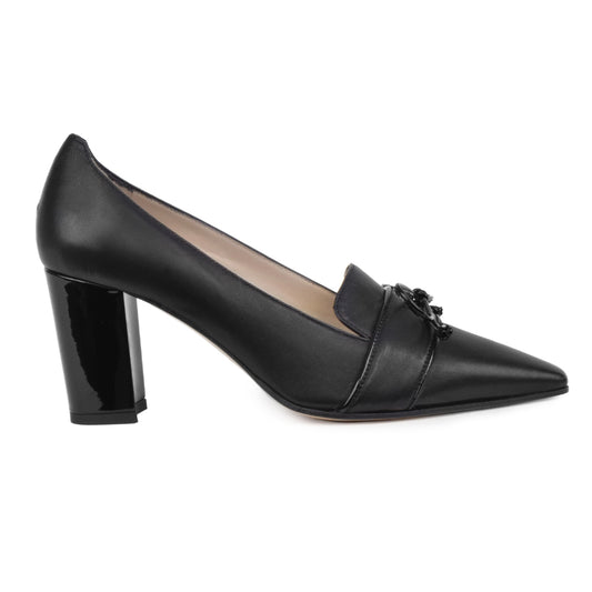 Indro Bow Pump Black Parm/Patent  *SALE ITEM* Reg Price $285