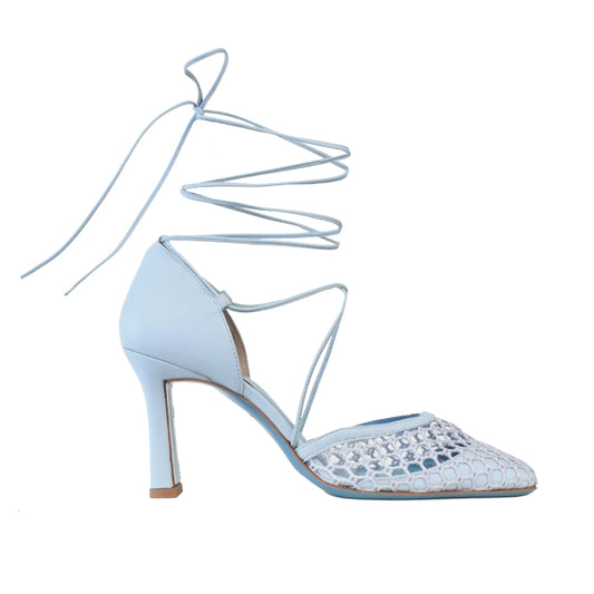 Leone Sling in Aquamarine Parmasoft/Grey Knots Fabric