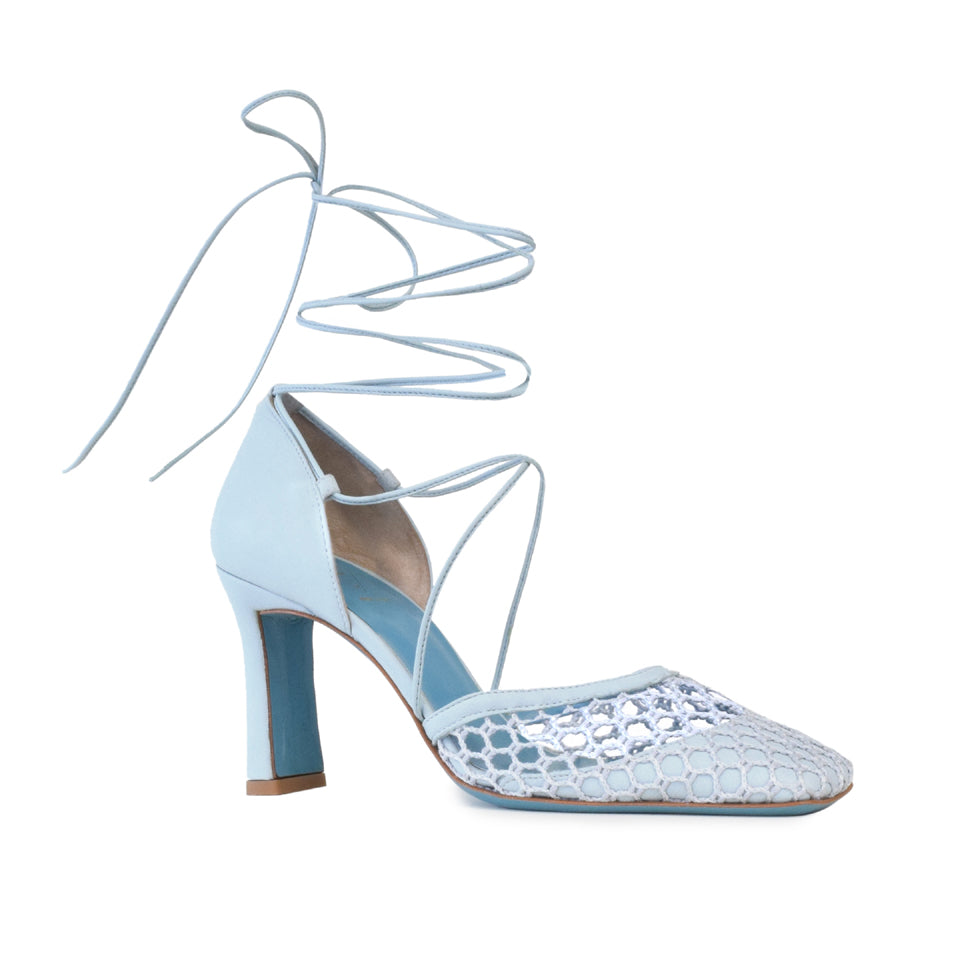 Leone Sling in Aquamarine Parmasoft/Grey Knots Fabric