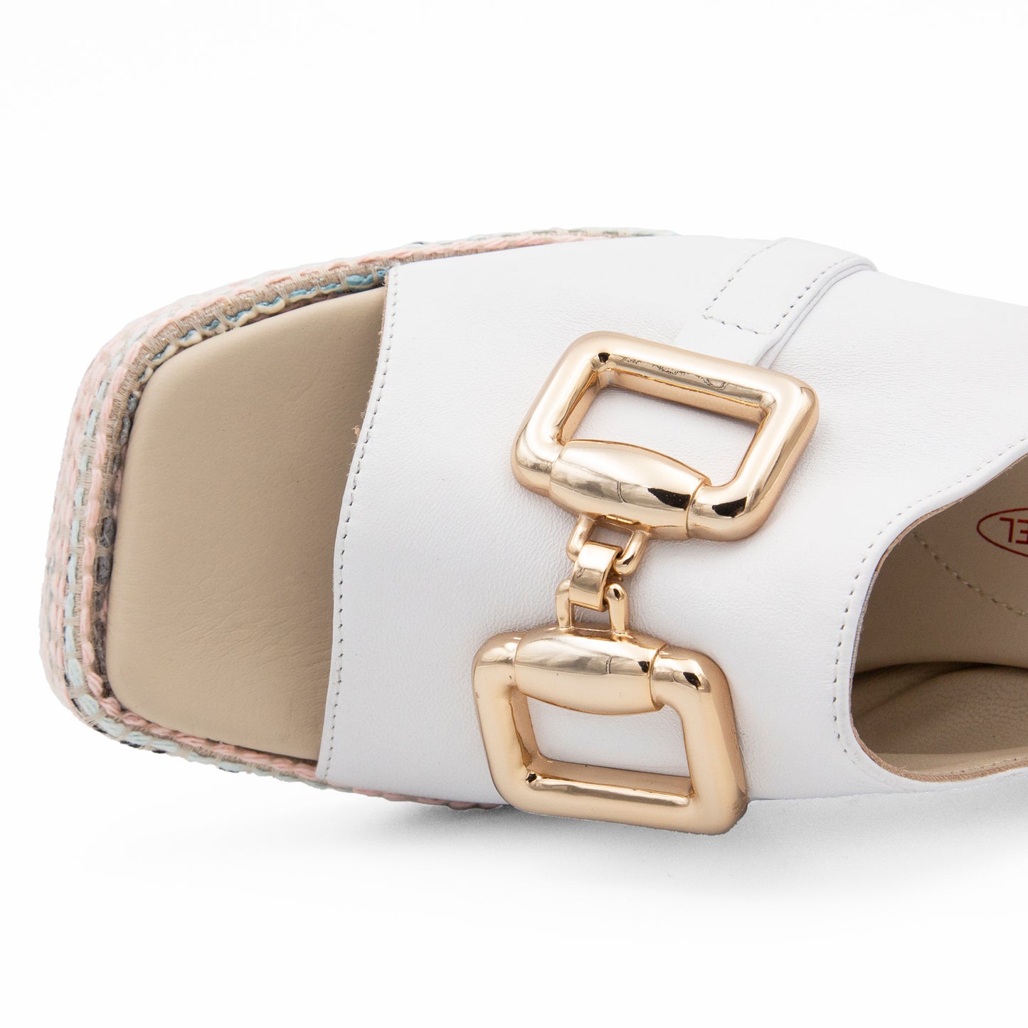 Linet Bkle Slide White Parm/Rosa