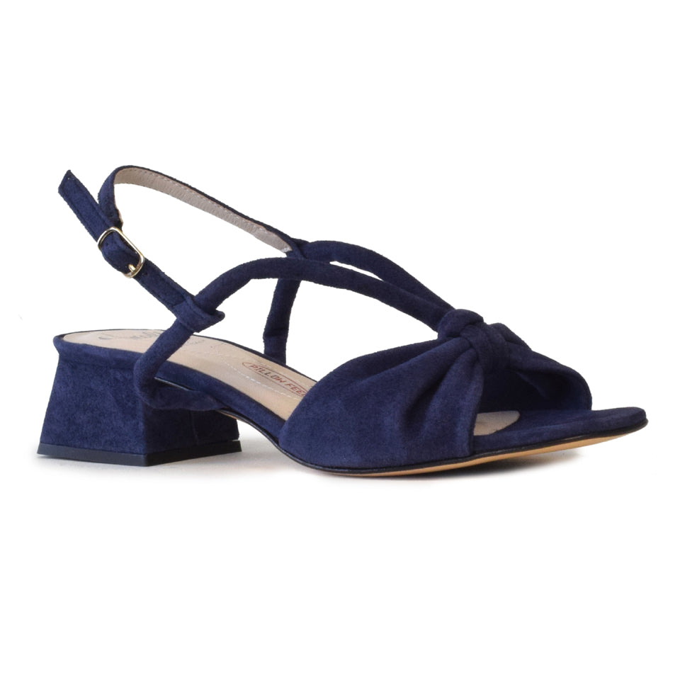 Malvassia Sandal in Navy Cashmere