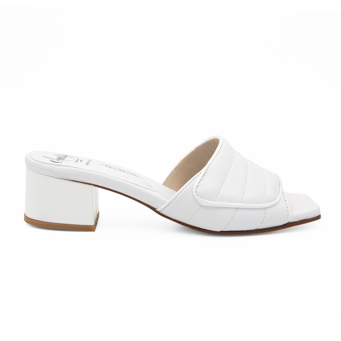 Mango Slide White Parm/Patent