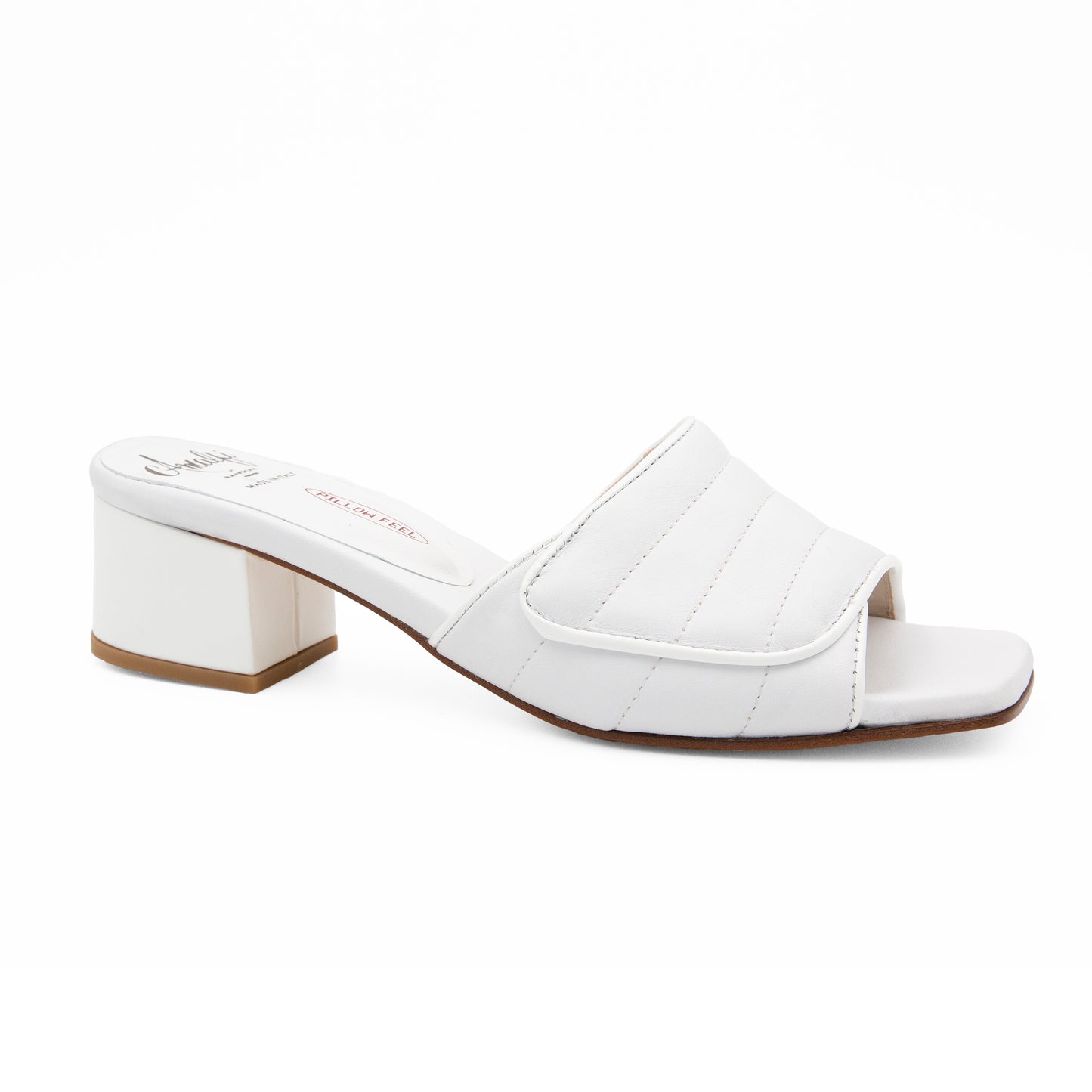 Mango Slide White Parm/Patent