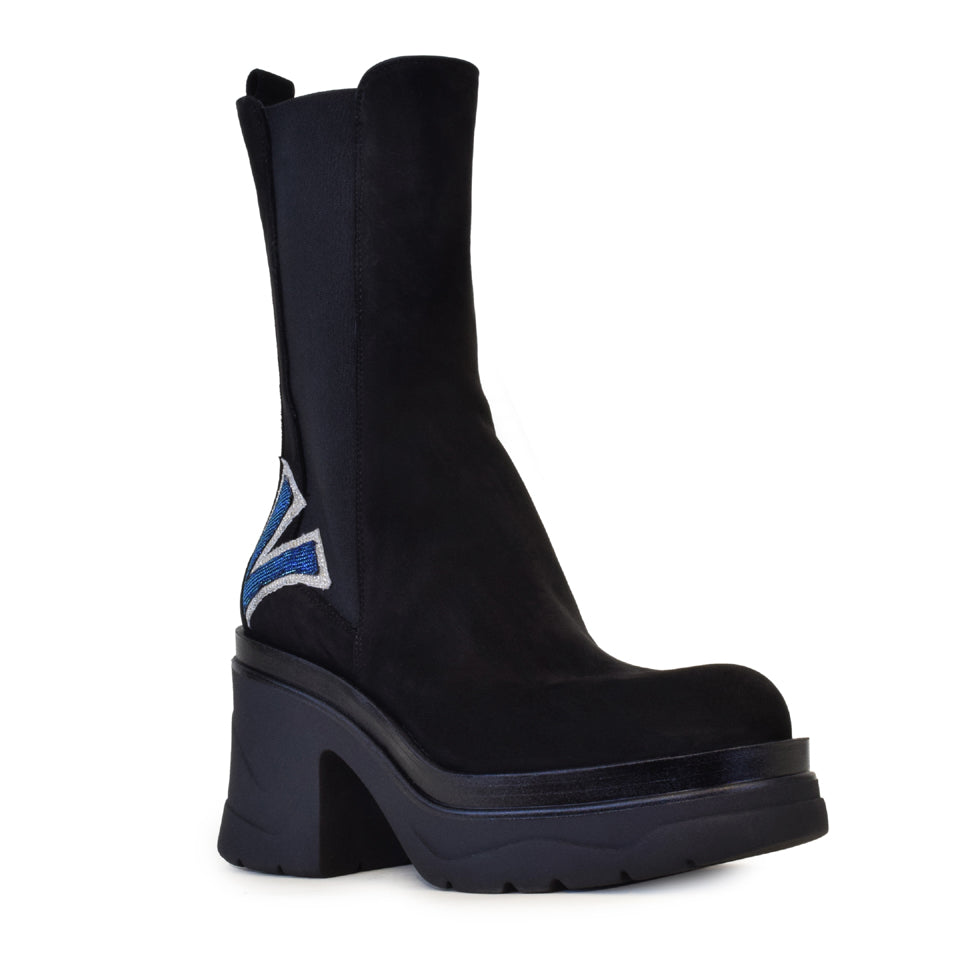 Narciso Mid Boot Black Nabuk