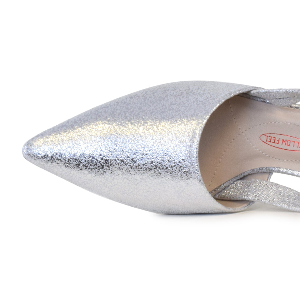Pincio Sling in Silver Dusty Polveremet