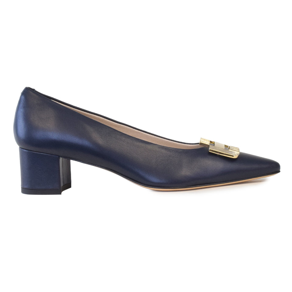 Pitagora Pump in Blu Pavone Parmasoft