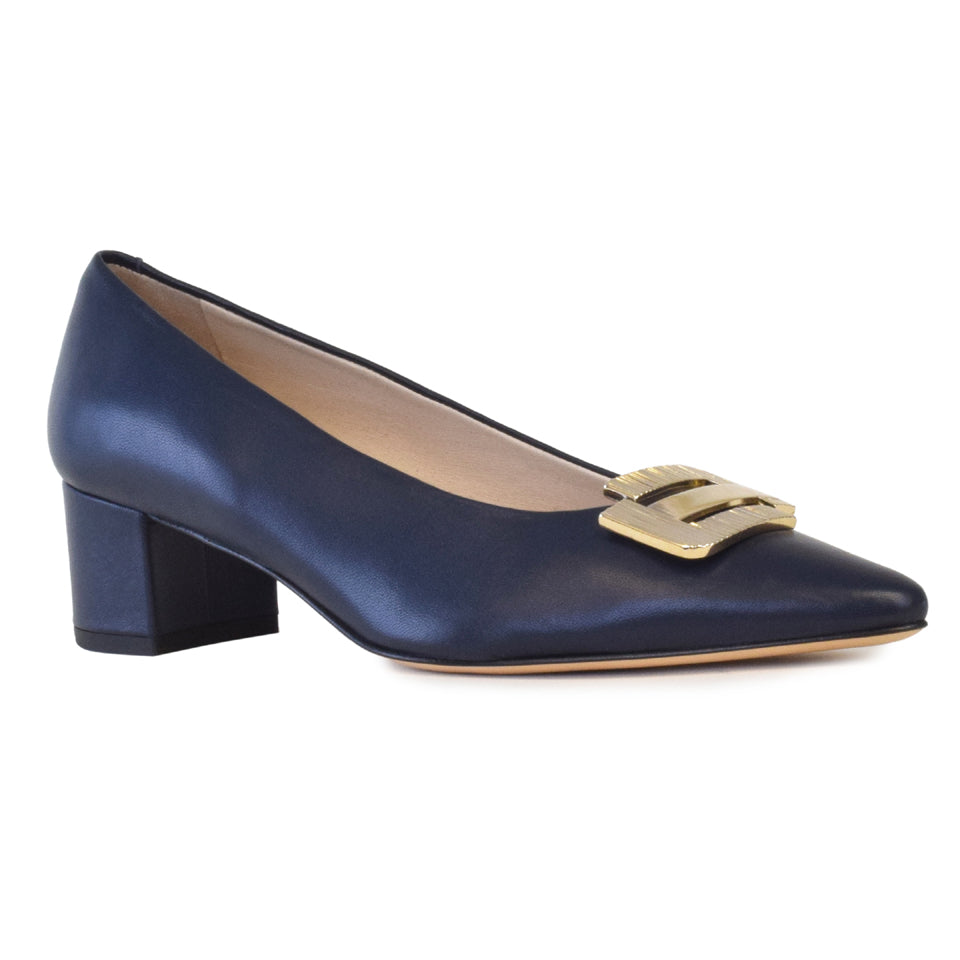 Pitagora Pump in Blu Pavone Parmasoft