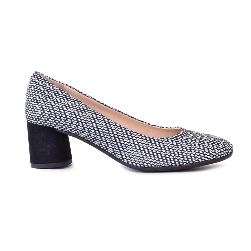 REMOLE in Black & White Toffes/Black Cashmere Heel *SALE ITEM* ORIGINAL PRICE: $240.00