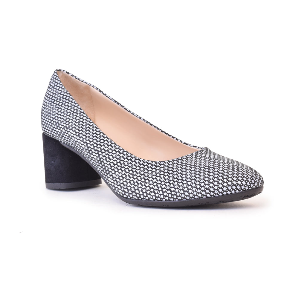 REMOLE in Black & White Toffes/Black Cashmere Heel *SALE ITEM* ORIGINAL PRICE: $240.00