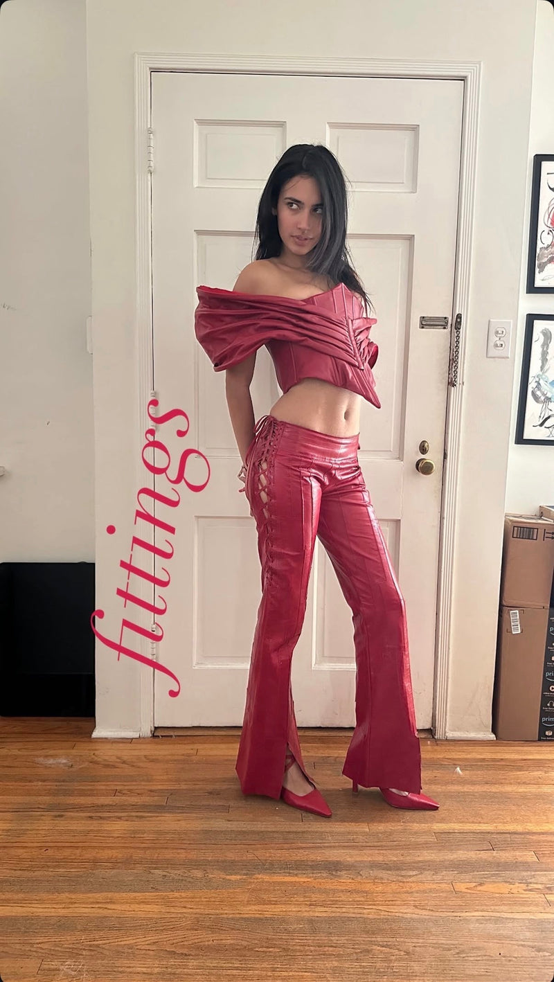 Celebrity Style: Kylie Cantrall Wears VALENTINA RANGONI Red Fiera Pumps