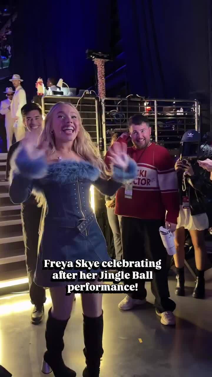 Freya Skye Stuns in Valentina Rangoni Tracy Over-the-Knee Boots at Jingle Ball 2025