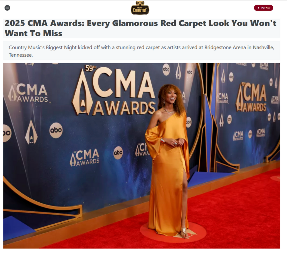 Tiera Kennedy Elevates Her CMA Awards Look with VALENTINA RANGONI