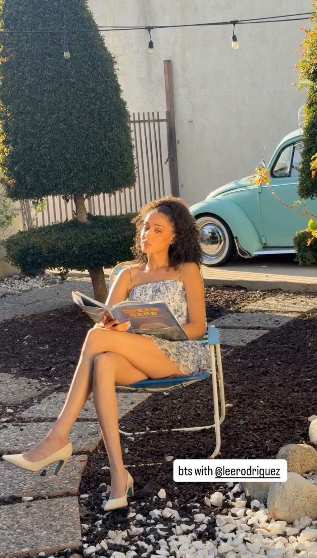 Lee Rodriguez Wears VALENTINA RANGONI Famosa Pump in Beige