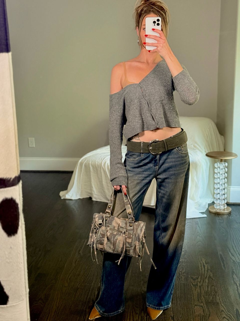 Erika Costell Showcases VALENTINA RANGONI's Violet Mule and Annubi Woven Pump