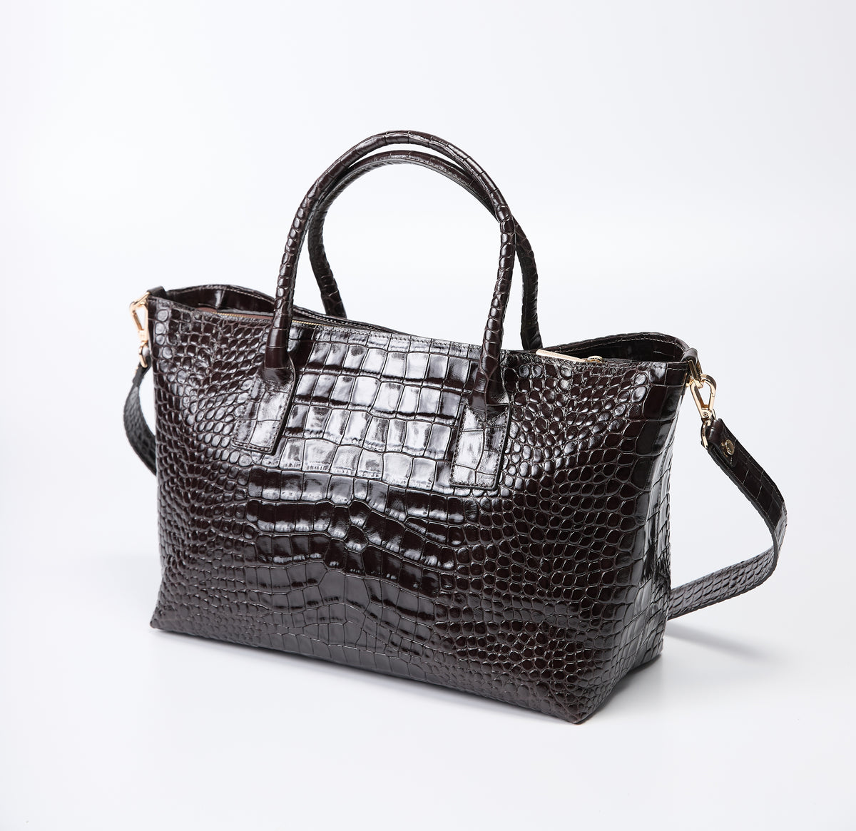 Gianni Notaro Coffee Crocco Print Tote Bag