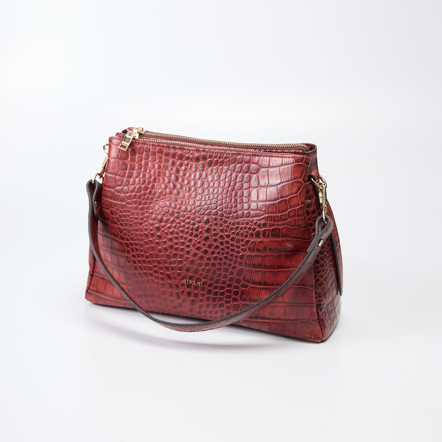 Ripani Grape Crocco Print Tote