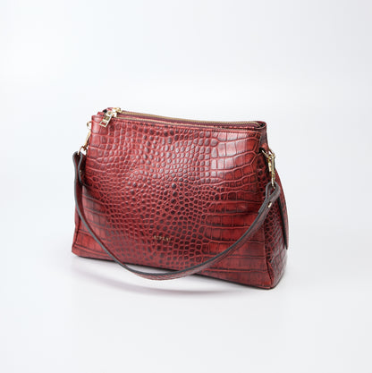 Ripani Grape Crocco Print Tote