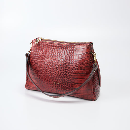 Ripani Grape Crocco Print Tote