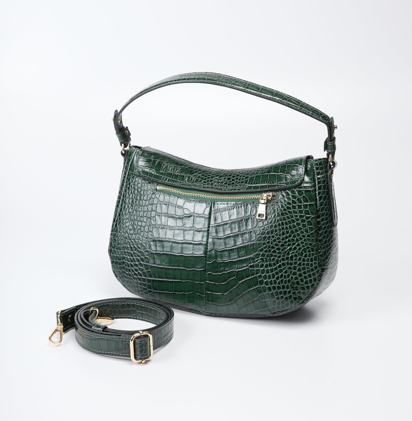 Ripani  Verde Crocco Print Tote