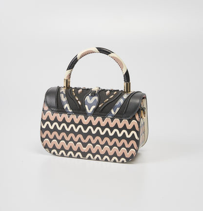 Cromia Black/Pink Jewelled Clutch