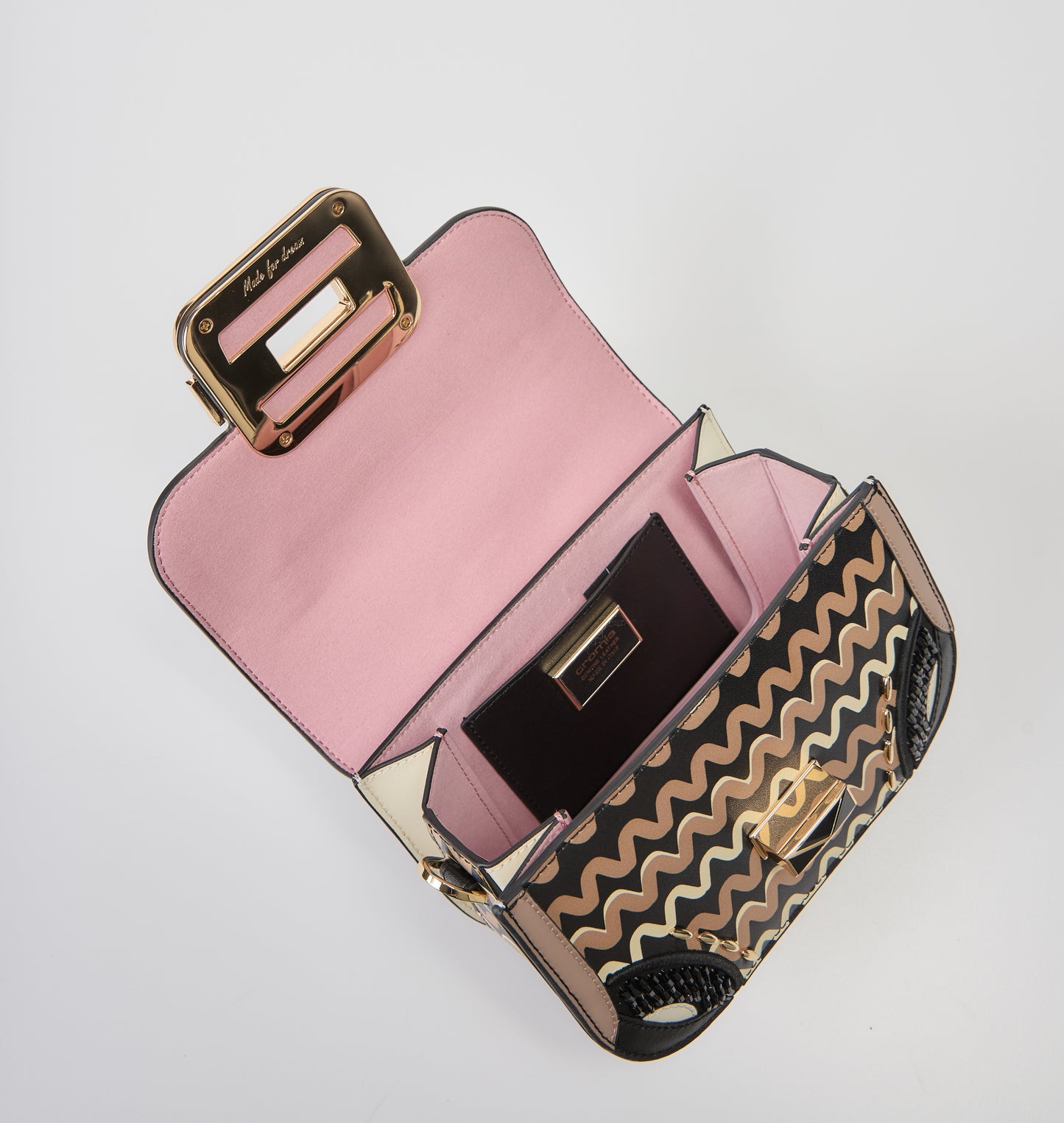 Cromia Black/Pink Jewelled Clutch