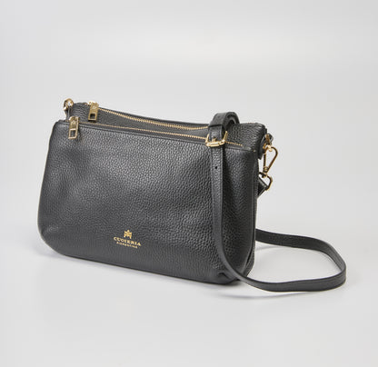 Cuorieria Florentina Black Pebble Grain Double Pouch