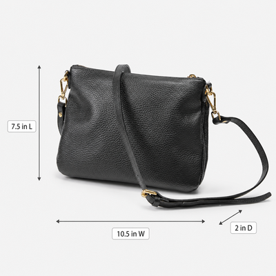 Cuorieria Florentina Black Pebble Grain Double Pouch