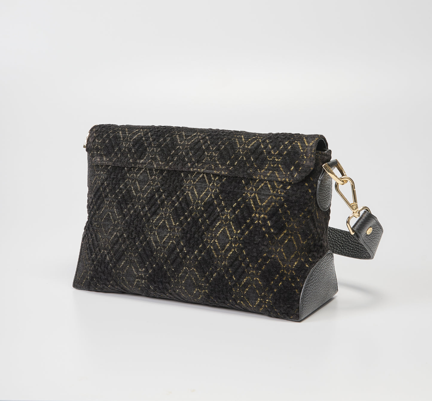 Cuorieria Florentina Black Print Suede Clutch