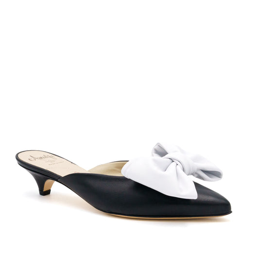 Antica Bow Slide Black/White Parm