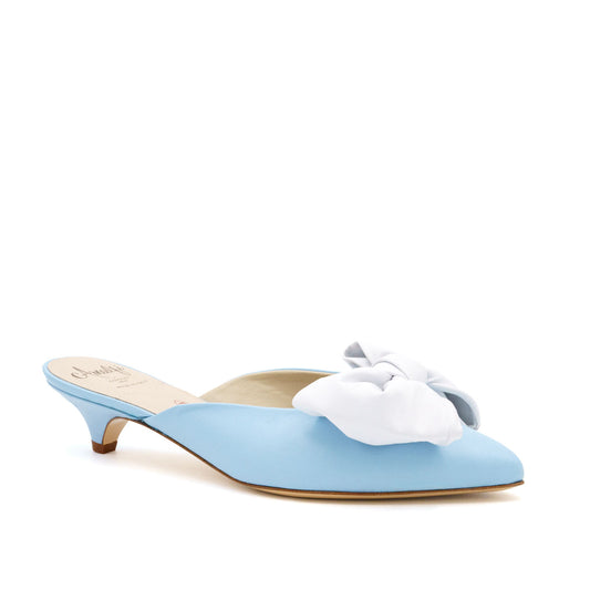 Antica Bow Slide Lt Jeans/Wht Parm